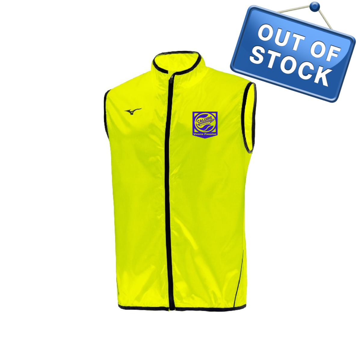AS Caluire - Coupe-vent sans manches jaune fluo homme
