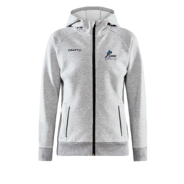 RM-Veste ADV Zipée coton Femme à Capuche Gris Mélangé – Image 2