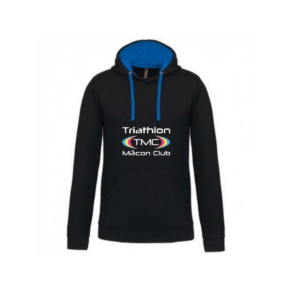 TMC -Sweat à capuche Unisexe Noir et Bleu