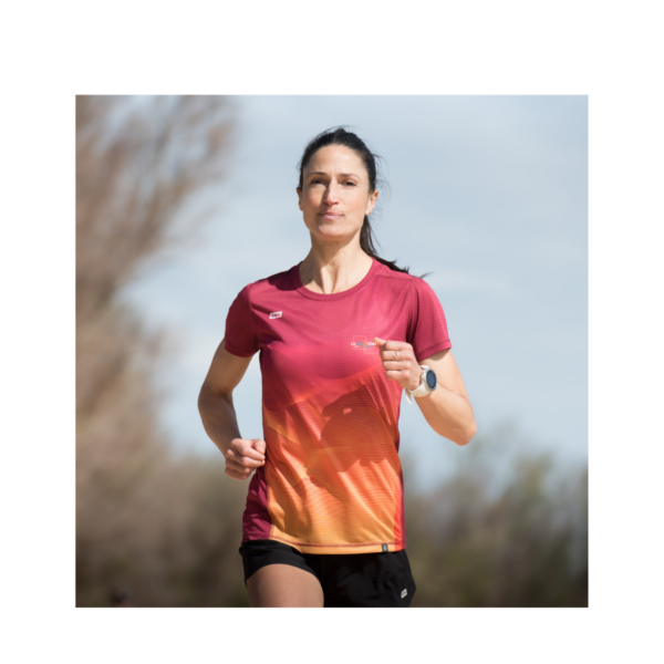 Running- Tee-shirt Manche Courte Femme bordeau 2 – Image 6