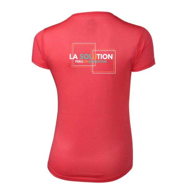 Running- Tee-shirt Manche Courte Femme Corail 3 – Image 3