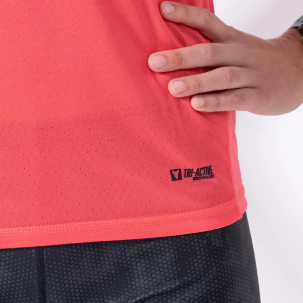 Running- Tee-shirt Manche Courte Femme Corail 3 – Image 2