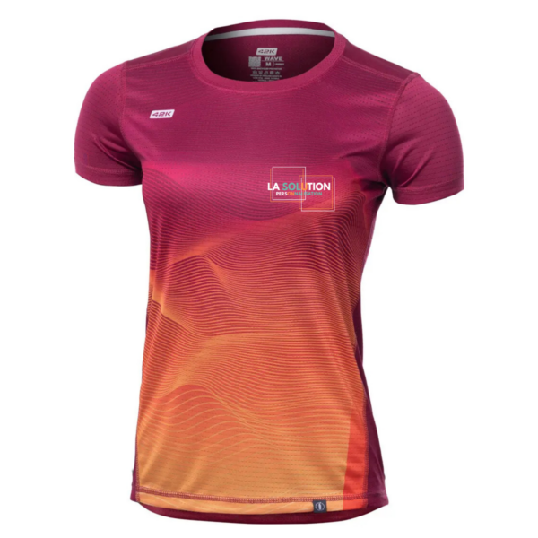 Running- Tee-shirt Manche Courte Femme bordeau 2