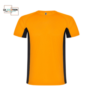 Running- Tee-shirt Manche Courte Orange Noir 6