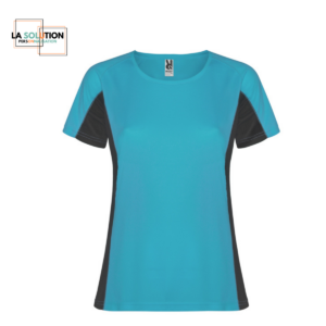 Running- Tee-shirt Manche Courte Femme Bleu Noir  6