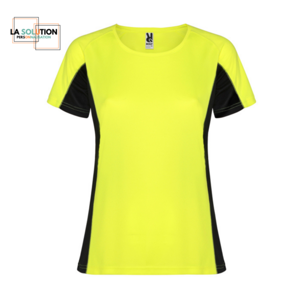 Running- Tee-shirt Manche Courte Jaune Noir  6 – Image 2