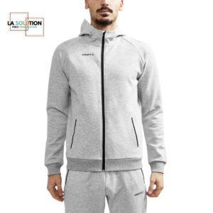 Sportswear- Veste ADV Zipée coton Femme à Capuche Gris Mélangé