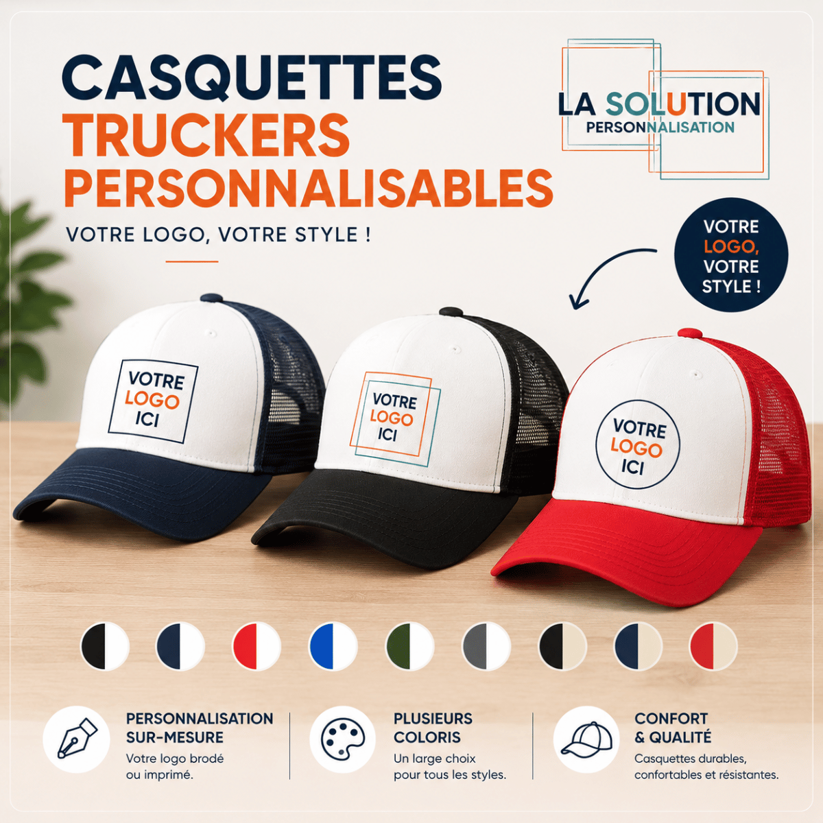 Equipements- Casquette Trucker à Personnaliser