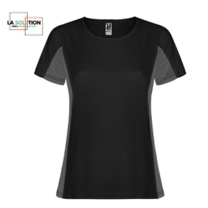 Running- Tee-shirt Manche Courte Femme Noir Gris 6