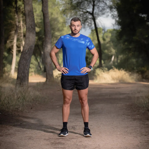 Running- Tee-shirt Manche Courte Bleu 7 – Image 3