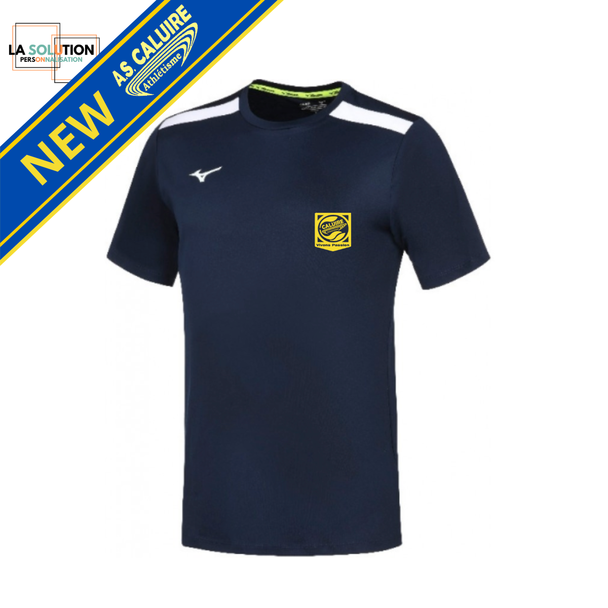 AS Caluire - Maillot manches courtes bleu marine homme New